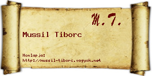Mussil Tiborc névjegykártya